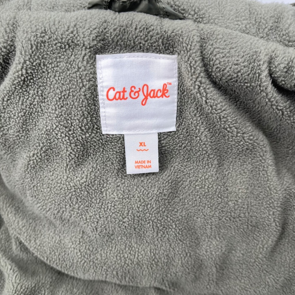 Cat & Jack‎ Kids Quilted Hooded Jacket Green Puffer Winter Warm Size XL - Picture 4 of 10